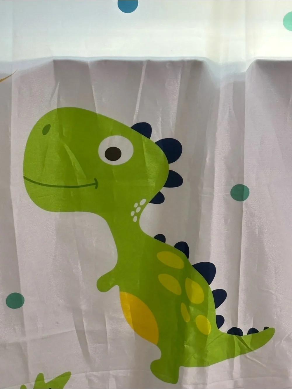 Colorful Dinosaur Kids Shower Curtain 70” x 70” | Waterproof | Bathroom Decor